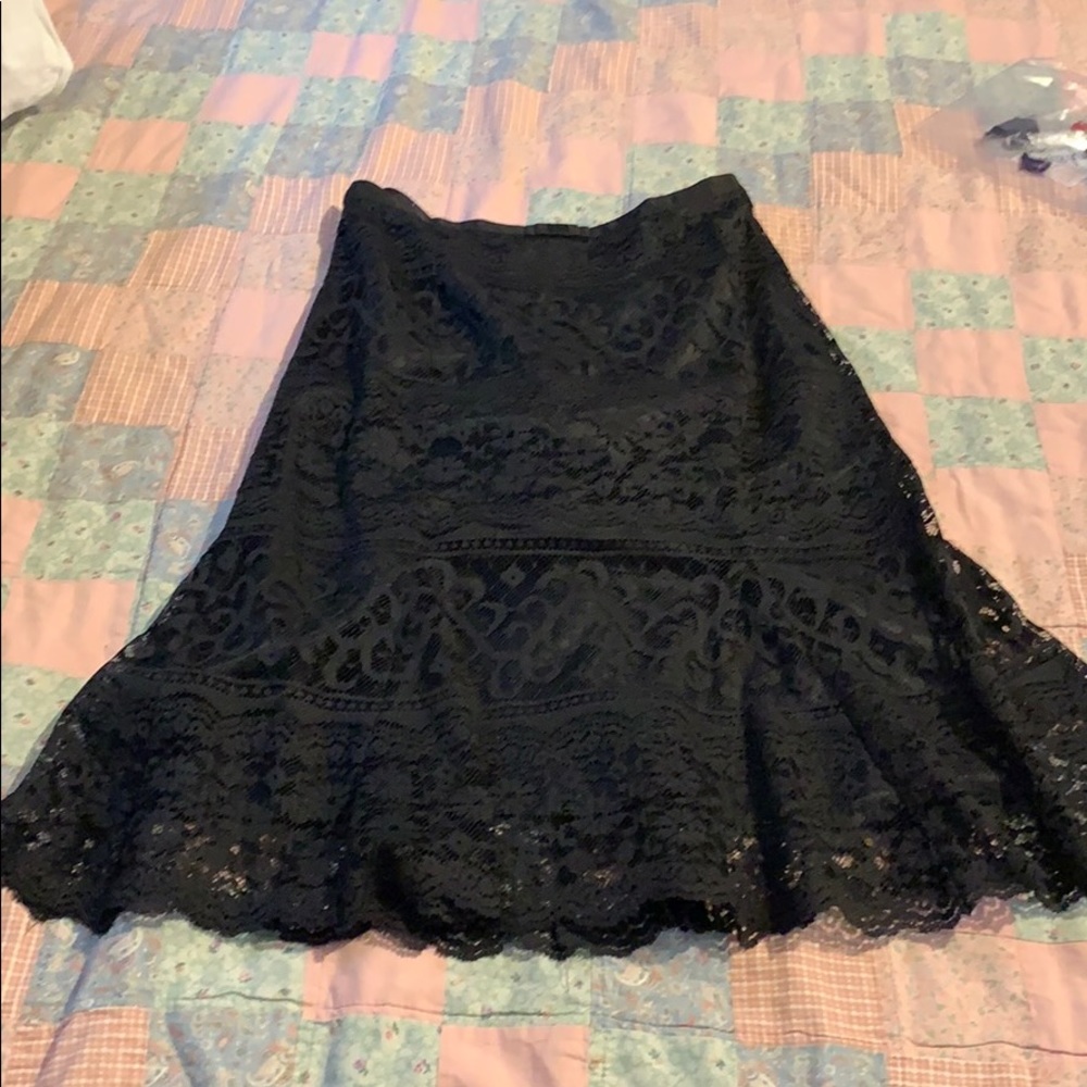 Black lace skirt